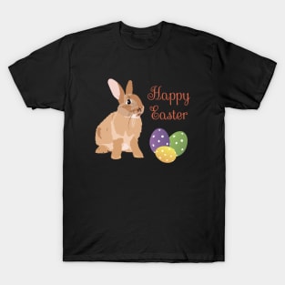 Brown Rabbit Happy Easter T-Shirt